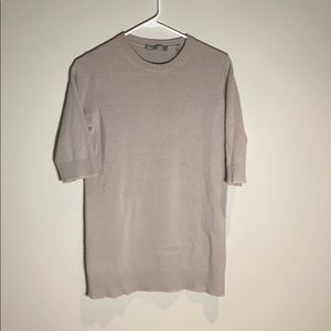 Vince XS short sleeved sweater - taupe/grey